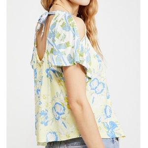 Free People Cold Shoulder Lemon Gelato Top